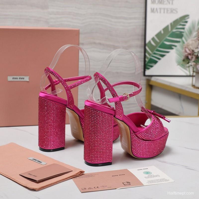 MIUMIU Bling Crystal Sandals with Swarovski Elements - KFY00340