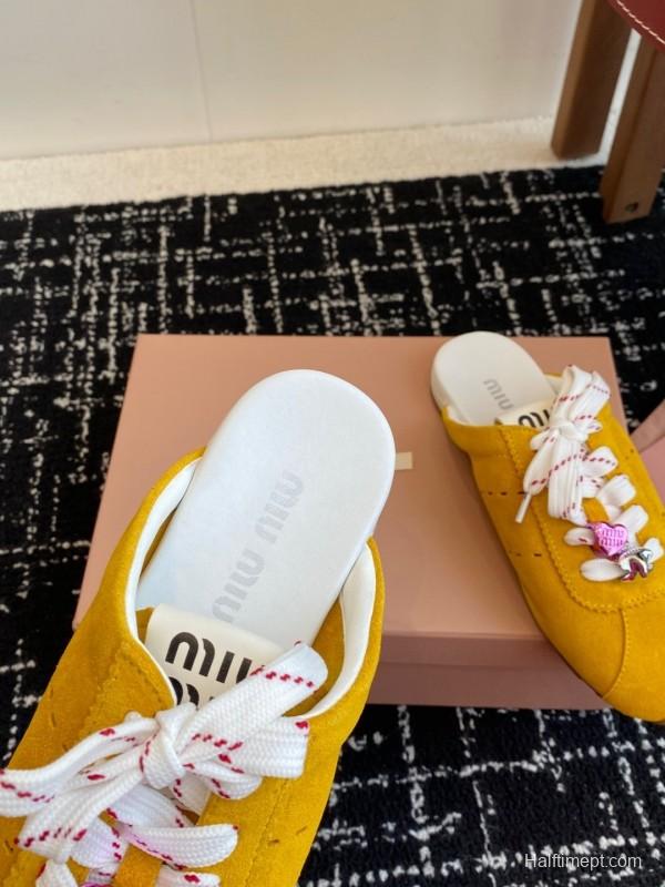 MiuMiu Slip-On Lazy Shoes Deacon Casual Half-Drag - KFY00295