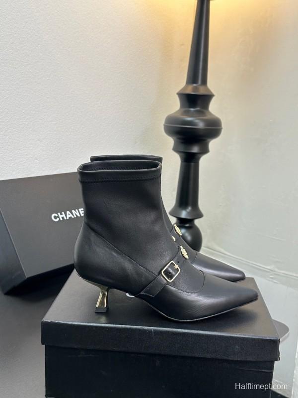 Chanel 2025/SS 24B Autumn Winter New High Heel Bow Sock Boots - LY00380
