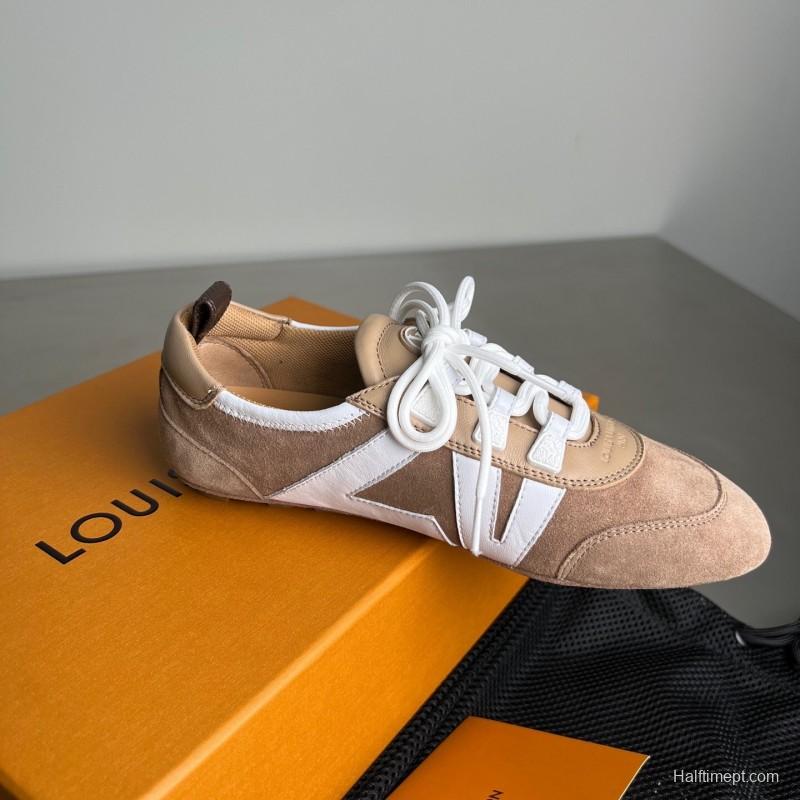 Lv Sneakerina 2025 SS Ballet Round Toe Lace-Up Low Top Lifestyle Casual Shoes - YC