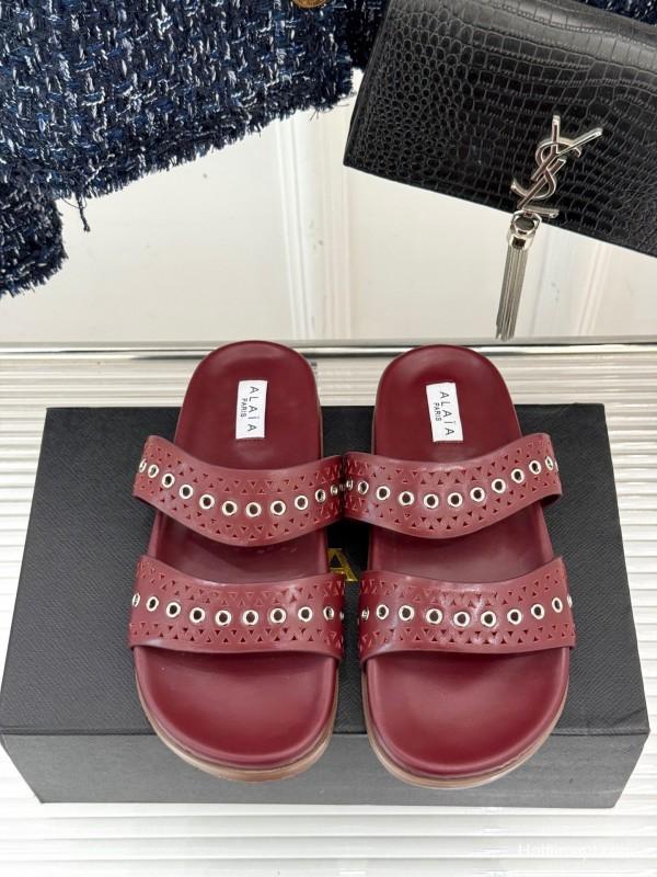 Alaia 2025 SS Hollow-Out Casual Sandals - KFY00260