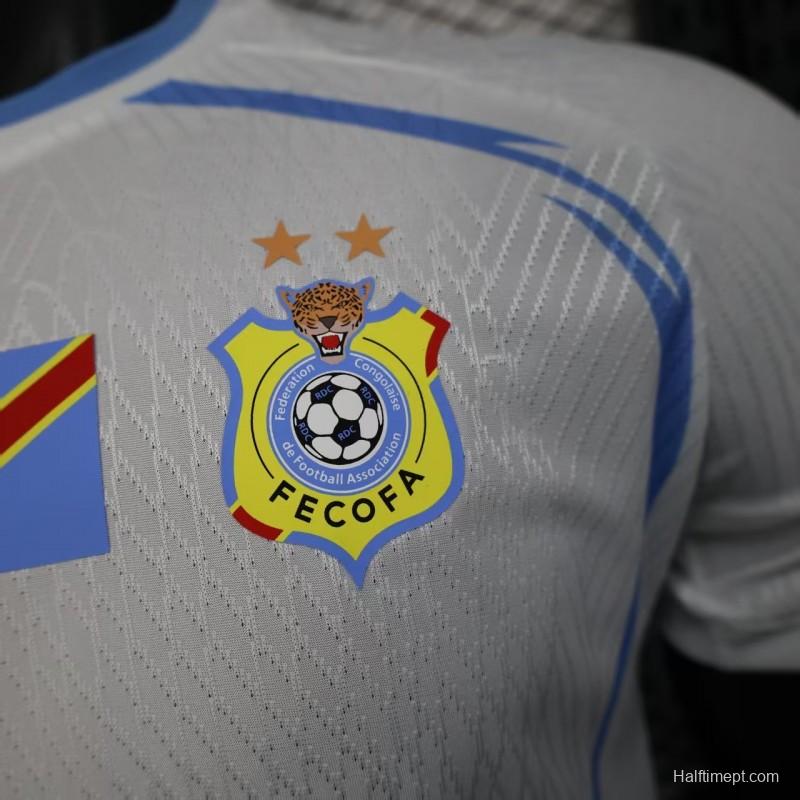 Player Version 2026 DR Congo Third White Blue Geometric Jersey