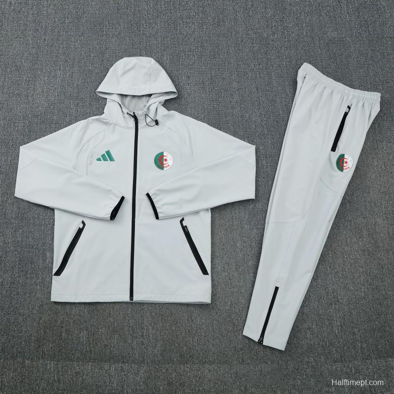 26/27 Algeria Full Zipper Hooded Jacket Tracksuit + Long Pants