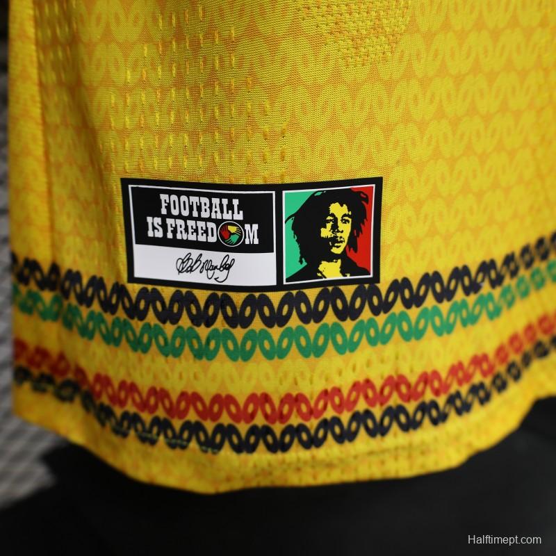 Player Version 2027 Jamaica Home Yellow with Reggae Stripe Jersey