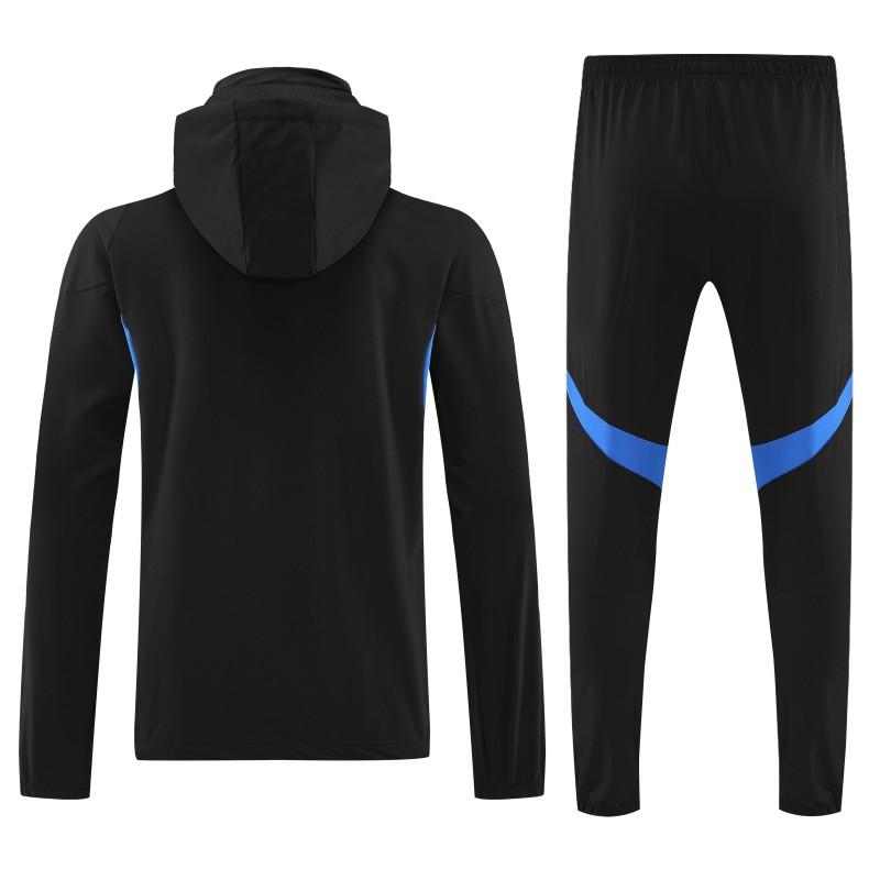 26/27 Adidas Black With Yellow logo Full Zipper Hooded Jacket Tracksuit + Long Pants