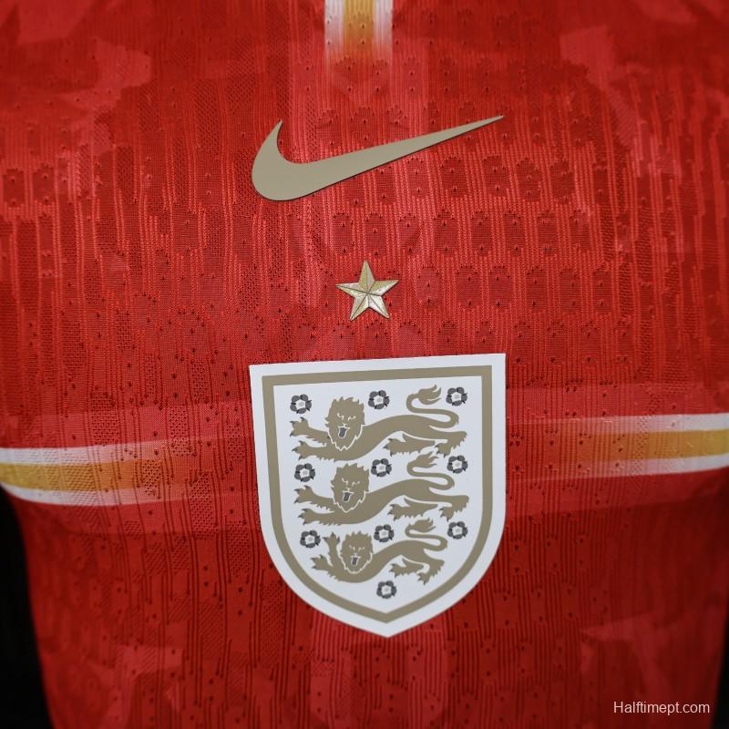 Player Version 2026 England Away Red with Gold Lion  Special Edition Jersey