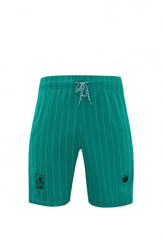 26/27 Liverpool   Green Pinstripe  Short Sleeve+Soccer Shorts