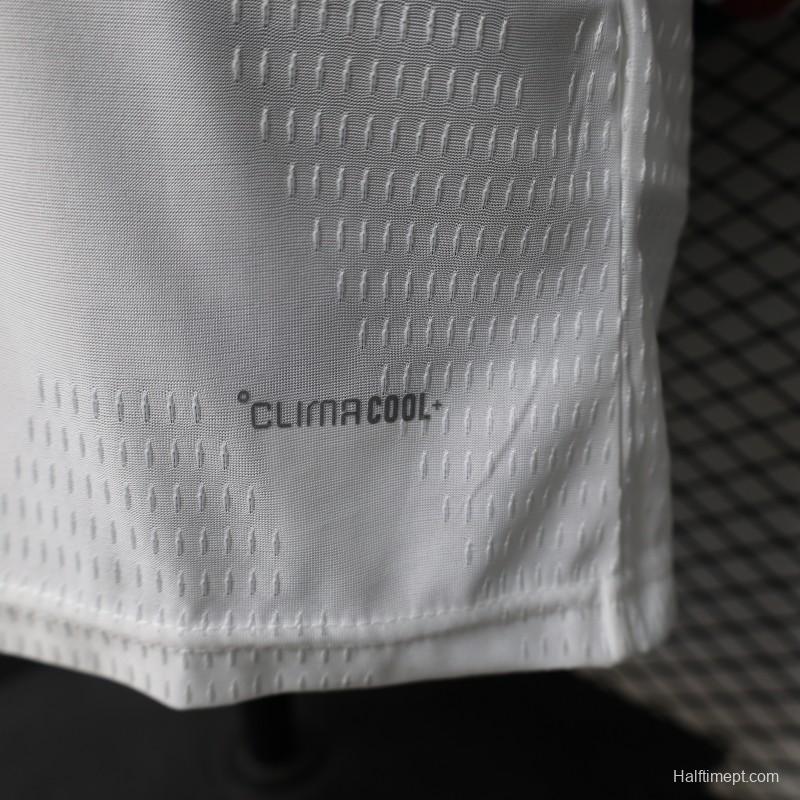 Player Version 26/27 Real Madrid White with Burgundy Stripe Long Sleeve Home Jersey