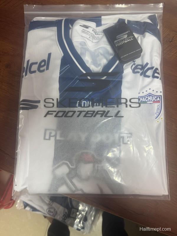 Player Version 25/26 CF Pachuca White & Blue Vertical Stripes Home Jersey