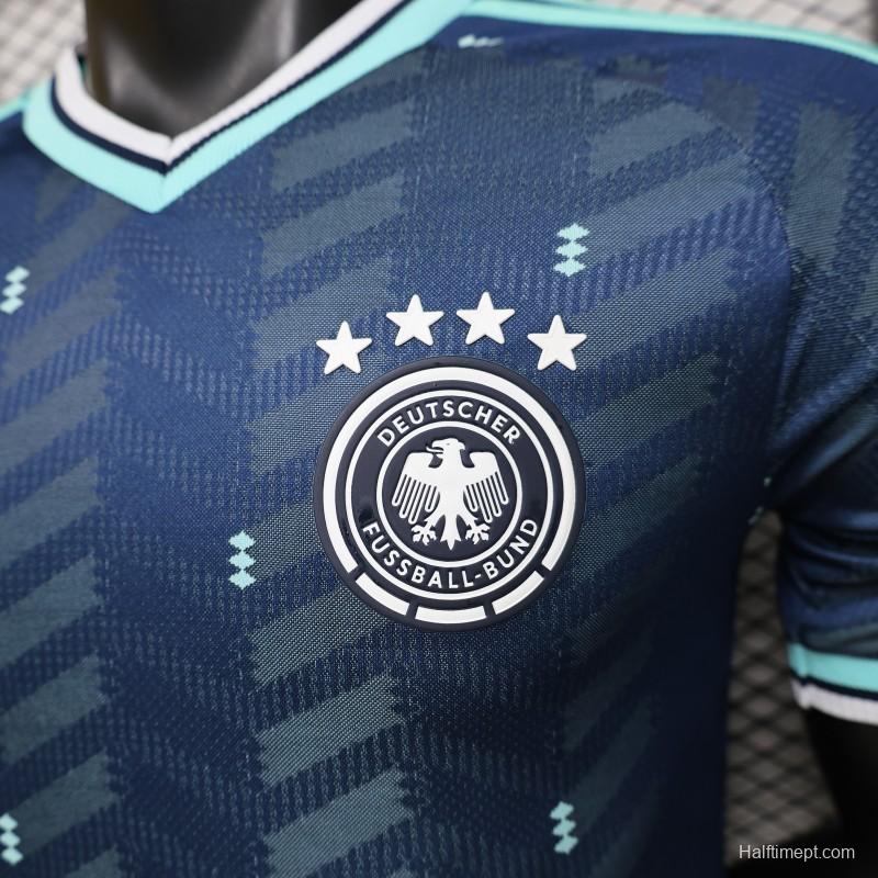 Player Version 2026 Germany  Navy Blue with Zigzag Pattern Away Jersey