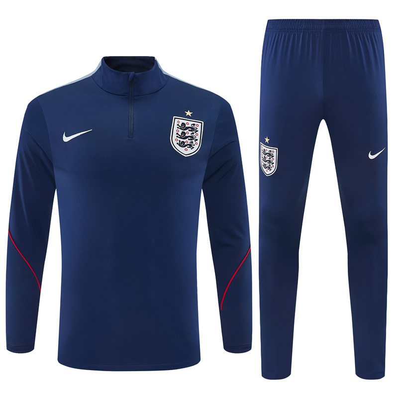 2026 England Navy Blue  Half Zipper Jacket Tracksuit + Long Pants (Nike)
