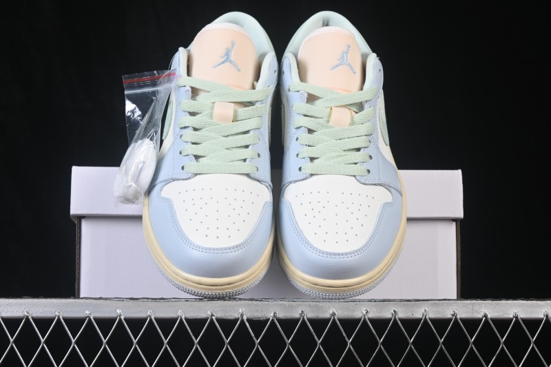 Air Jordan 1 Low AJ1 Light Blue Colorblock Low-Top Culture Casual Sneakers - DC0774-108