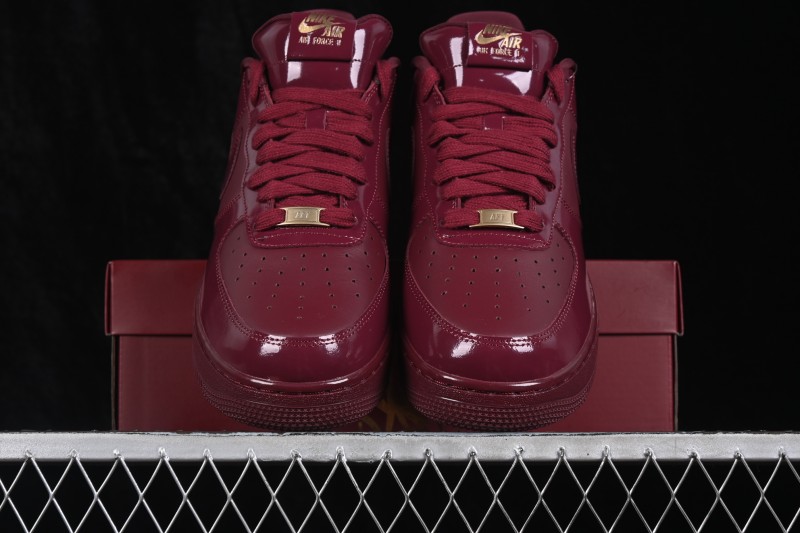Nike Air Force 1 Low Central Cee Dark Beetroot Casual Sneakers with Patent Leather Upper - IO9970-638