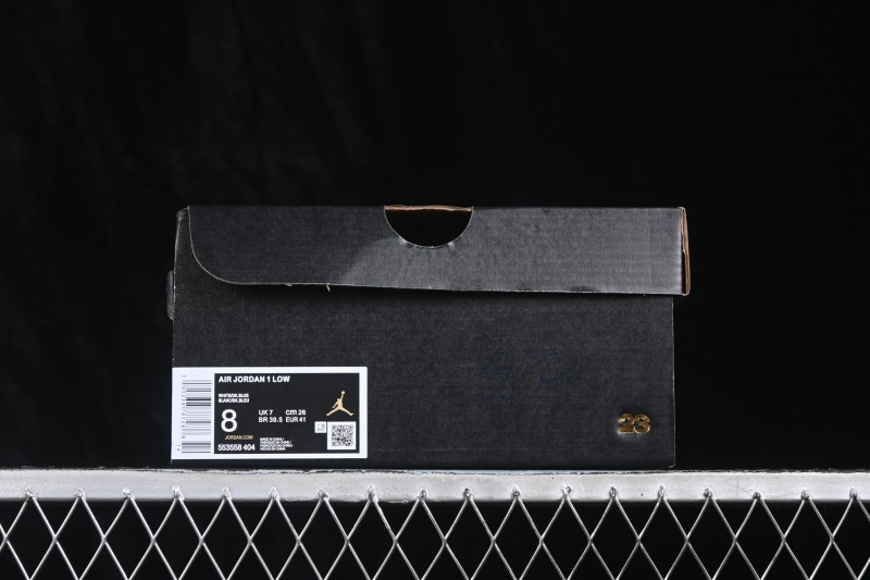 Nike Air Jordan 1 Low Retro Basketball Lifestyle Shoes with Classic White and Blue Colorway - 553558-404