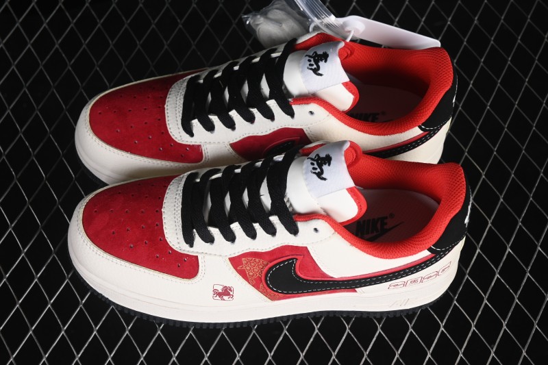 Nike Air Force 1 '07 Low Chinese New Year Limited Edition White Black Red Low-Top Casual Skateboarding Shoes - DN1688-822