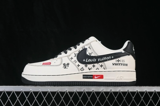 Nike Air Force 1 '07 Low Collaboration Basketball Sneakers with Full-Length Air Cushion - DD1982-345