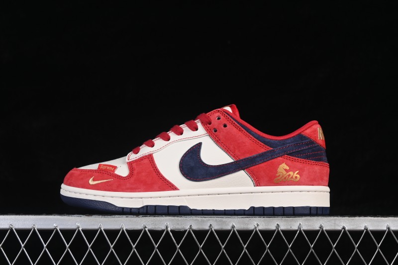 Nike SB Dunk Low Year of the Horse Black Red Panel Low-Top Skateboarding Shoes - HG0026-008