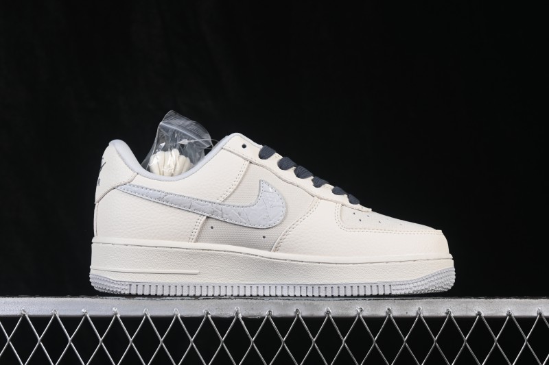 Nike Air Force 1 '07 Low Canvas White Grey Casual Skateboarding Shoes with Full-Length Air Cushion - DW8806-009