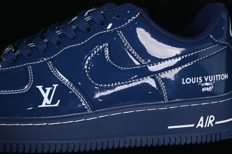 Nike Air Force 1 '07 Low Louis Vuitton Collaboration Casual Sneakers in Iridescent Blue - NH0601-524