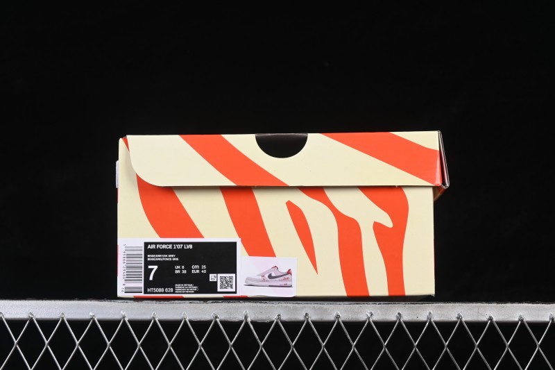 Nike Air Force 1 '07 Low Year of the Horse Limited Edition Gray Red Texture Casual Skateboard Shoes - HT5088-628