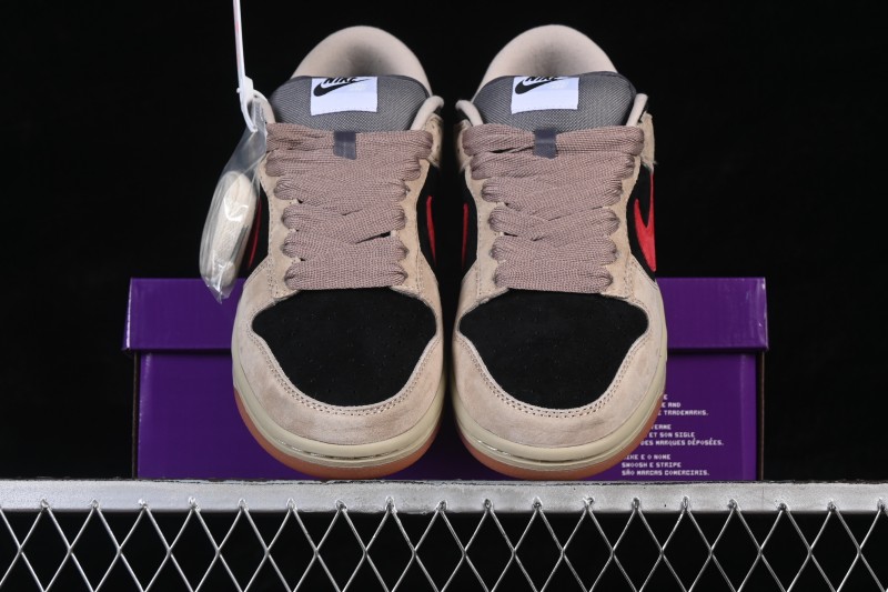 Nike SB Dunk Low Casual Skateboarding Shoes with Khaki and Black Swoosh - HJ0367-200