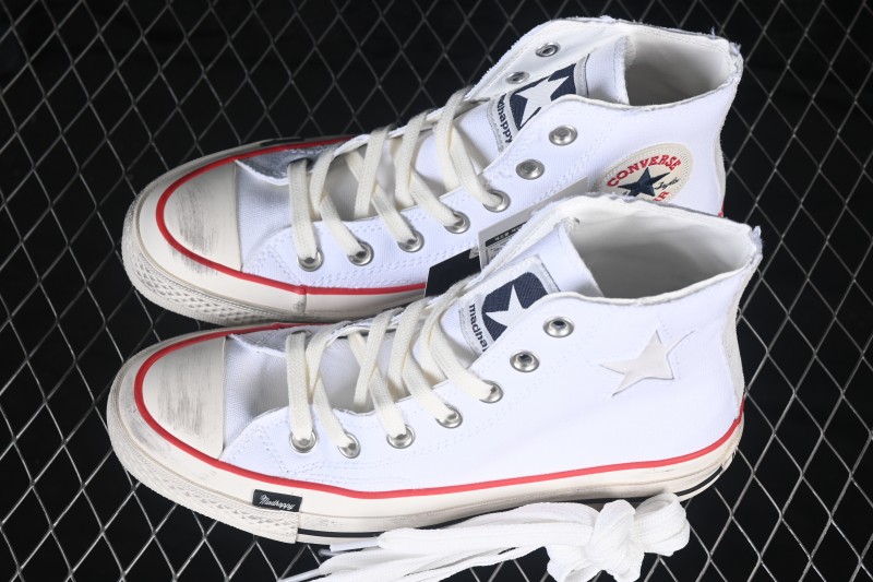 Converse Chuck 70 High-Top Canvas Sneakers with Suede Star Accent - A19149C