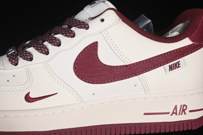 Nike Air Force 1 '07 Low Basketball Shoes with Tree Bark Wine Color Design - SM6668-126