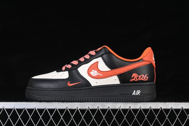 Nike Air Force 1 '07 Low Chinese New Year Limited Edition Black Orange Basketball Sneakers - XD0028-018