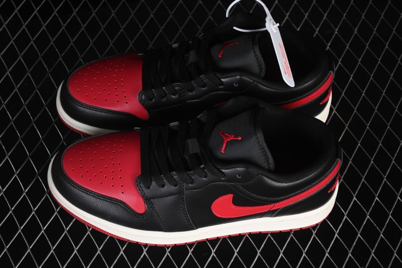 Nike Air Jordan 1 Low Retro Basketball Shoes with Classic Black and Red Colorway - DC0774-061