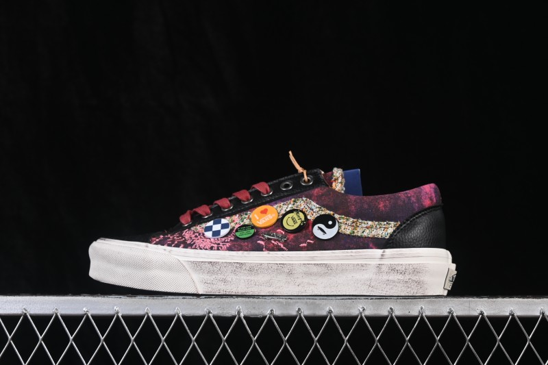Vans Premium Old Skool 36 Distressed Vintage Skate Sneakers with Logo Accent - VN000D9RERG