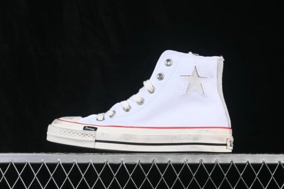 Converse Chuck 70 High-Top Canvas Sneakers with Suede Star Accent - A19149C