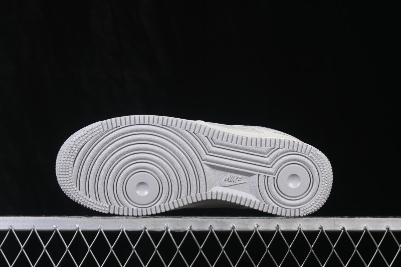 Nike Air Force 1 '07 Low Canvas White Grey Casual Skateboarding Shoes with Full-Length Air Cushion - DW8806-009