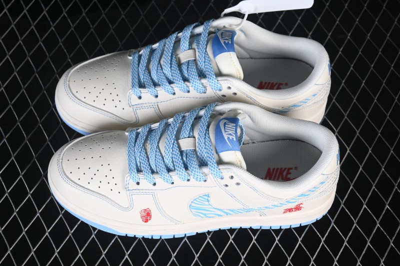 Nike SB Dunk Low Year of the Horse Ice Blue Crystal Custom Low-Top Casual Skateboarding Shoes - JJ2508-605