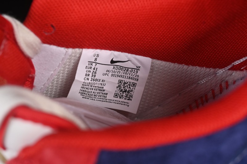 Nike Air Force 1 '07 Low Lunar New Year Edition Red White Blue Panel Casual Sneakers - XD0028-019