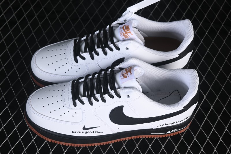 Nike Air Force 1 '07 Low Anime Style Classic Black and White Contrast Casual Sneakers - ZH0316-161