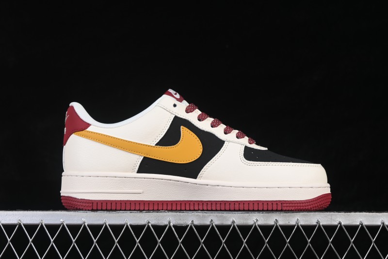 Nike Air Force 1 '07 Low Casual Sneakers with Wine Red Contrast Design - JP2026-152