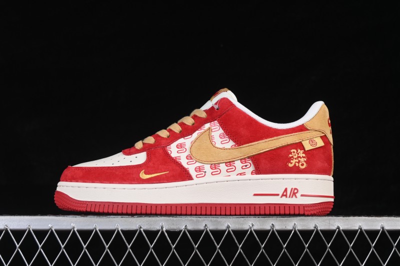 Nike Air Force 1 '07 Low Year of the Horse Limited Edition Red Gold Casual Sneakers - XD0028-014