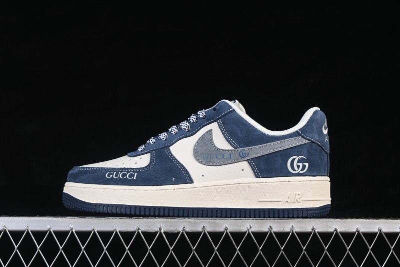 Nike Air Force 1 '07 Low Blue and White Casual Skateboarding Shoes with Full-Length Air Cushion - XL1979-139