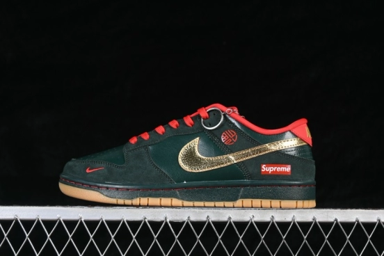 Nike SB Dunk Low Year of the Horse Special Edition Pine Green Gold Luxury Custom Low-Top Skateboarding Shoes - NH0601-484