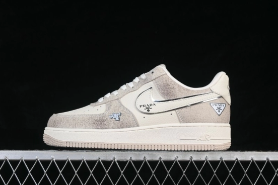 Nike Air Force 1 '07 Low Collaboration Basketball Shoes with Cream Grey Tone and Full-Length Air Cushion - XL1979-129
