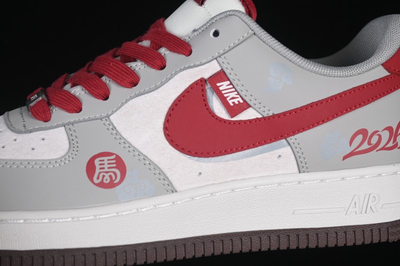 Nike Air Force 1 '07 Low Basketball Shoes with Red-Grey Contrast Design - HT5088-621