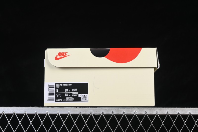 Nike Air Force 1 '07 Low Collaboration Basketball Shoes with Cream Grey Tone and Full-Length Air Cushion - XL1979-129