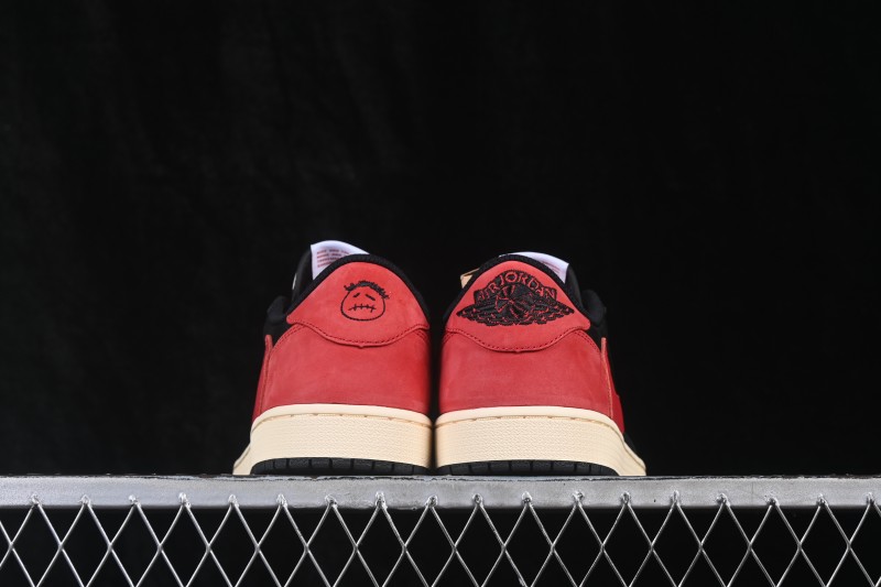 Nike Travis Scott x Air Jordan 1 Low OG Retro Basketball Shoes with Reverse Swoosh Design - DM7866-061