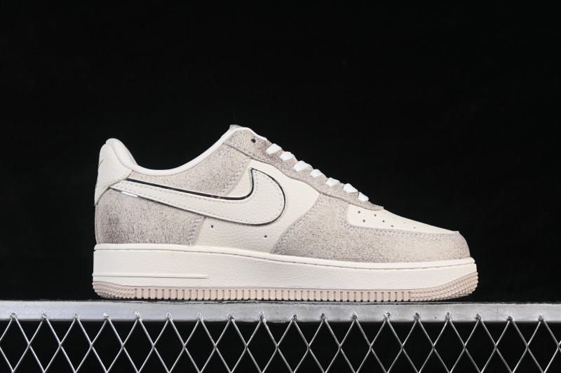 Nike Air Force 1 '07 Low Collaboration Basketball Shoes with Cream Grey Tone and Full-Length Air Cushion - XL1979-129