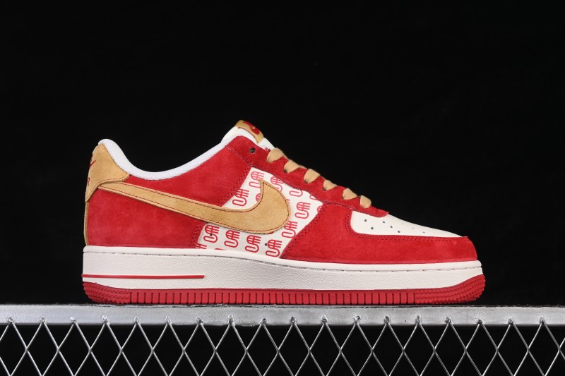 Nike Air Force 1 '07 Low Year of the Horse Limited Edition Red Gold Casual Sneakers - XD0028-014