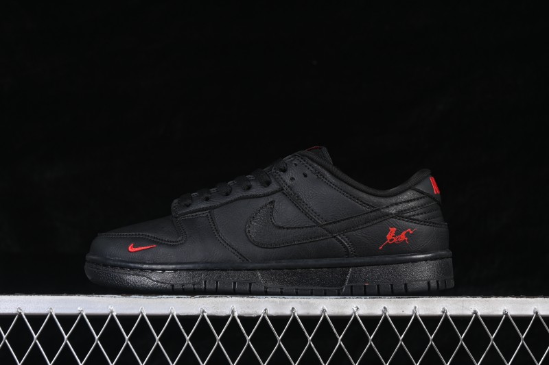 Nike SB Dunk Low Year of the Horse Edition Black Red Premium Low-Top Skateboarding Shoes - YF9511-925