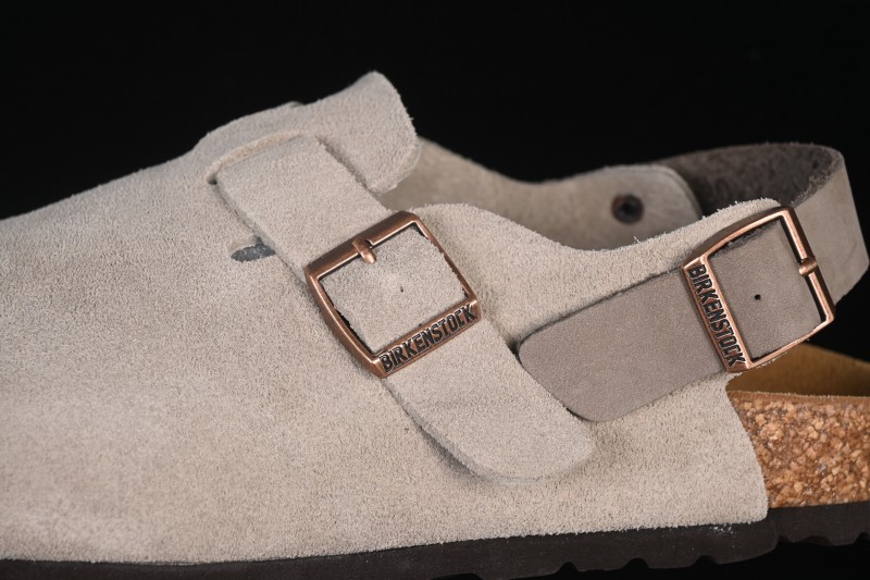 Birkenstock Grey Suede Sheepskin Lined Sandals with Soft Footbed
