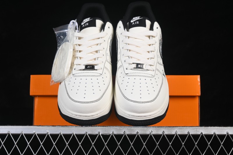 Nike Air Force 1 '07 Low Classic White and Black Casual Sneakers - KG6699-F31