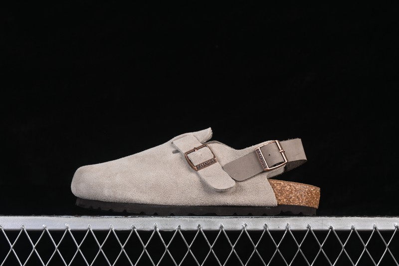 Birkenstock Grey Suede Sheepskin Lined Sandals with Soft Footbed