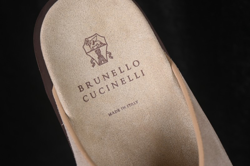 Brunello Cucinelli Suede Flat Slip-On Open-Toe Thong Sandals - 26IMZUSOLY327 TAUPE